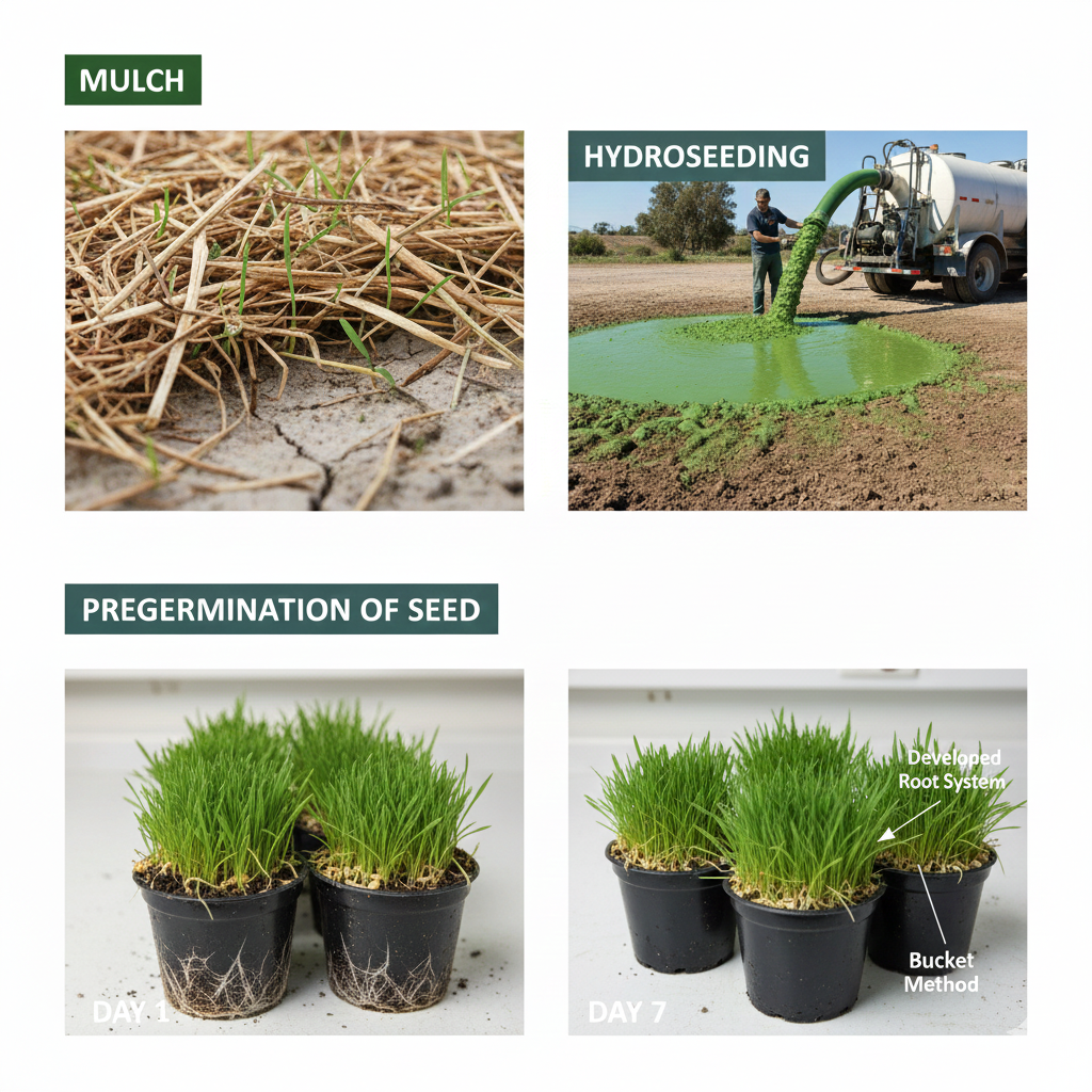 MULCH, HYDROSEEDING, AND PREGERMINATION OF SEED